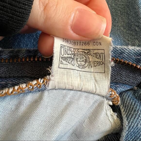 Vintage LEE‎ 70's Jean Shorts 25" Custom Distressed High Rise Denim - Picture 7 of 13